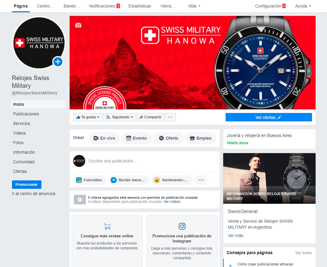 Marketing Digital de Relojes Swiss Military Argentina